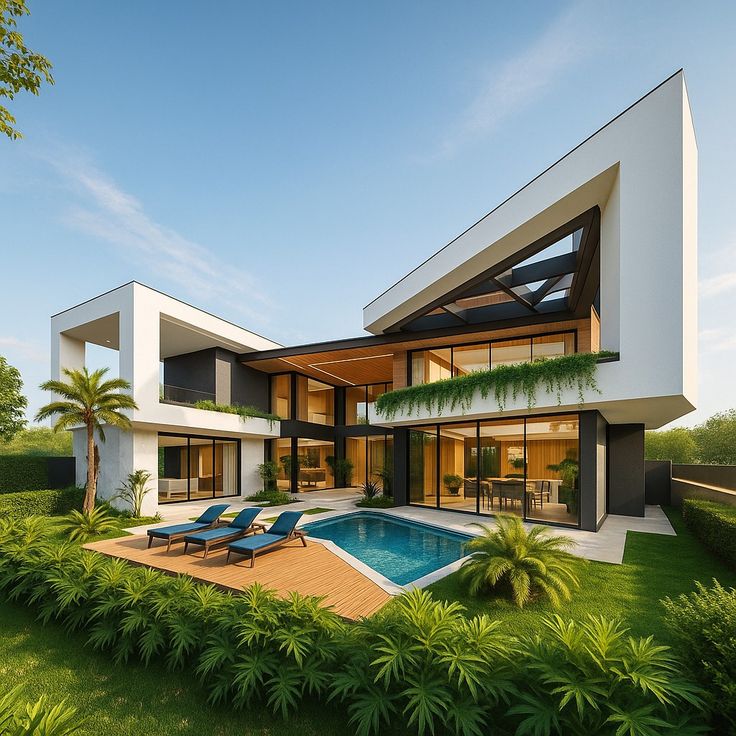 💫🏡 modern dreams, crafted in glass & geometry — this villa is the definition of bold living!